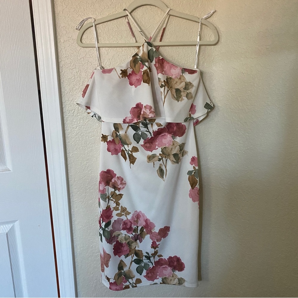 M Papaya floral midi dress
